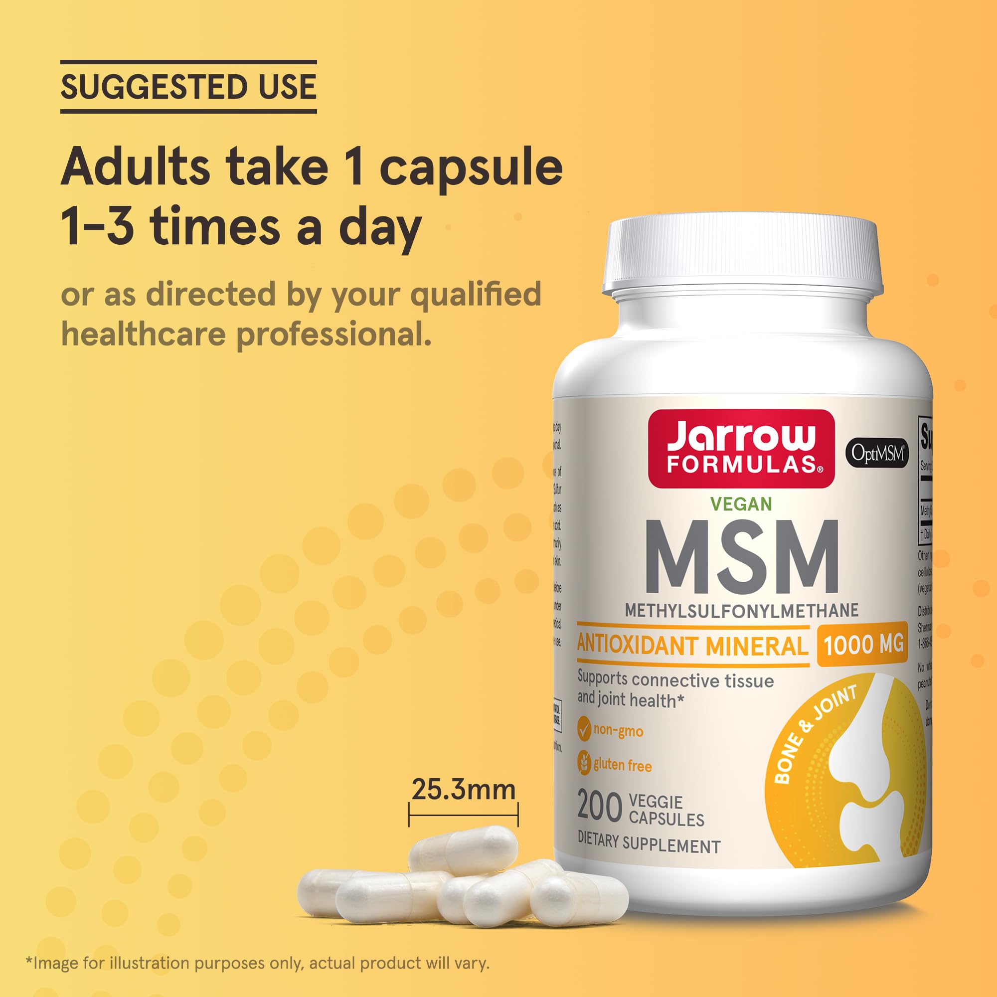 Jarrow Formulas MSM 1000 mg Capsules in a kitchen setting