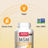 Jarrow Formulas MSM 1000 mg Capsules on a wooden table