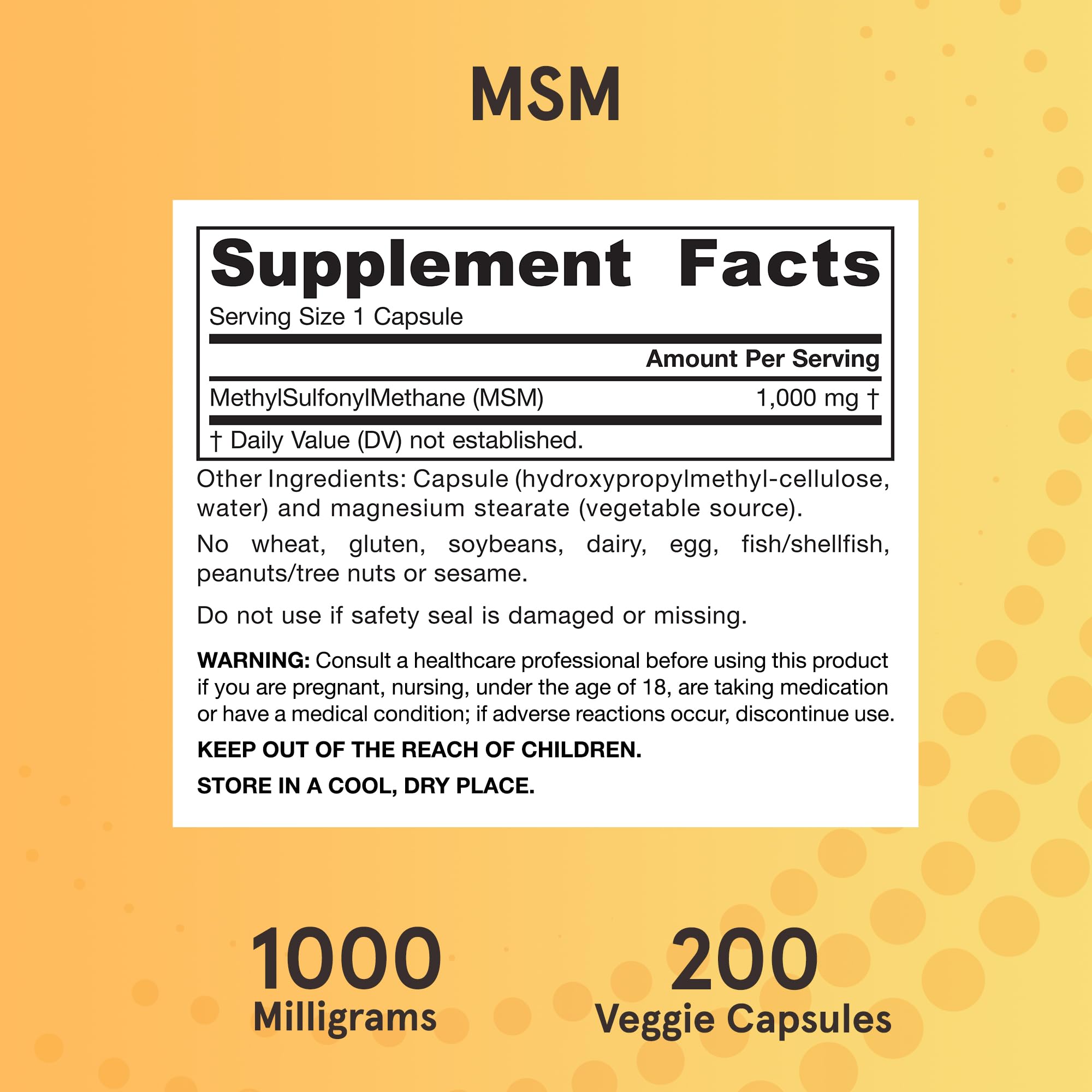 Jarrow Formulas MSM 1000 mg Capsules with measuring spoon