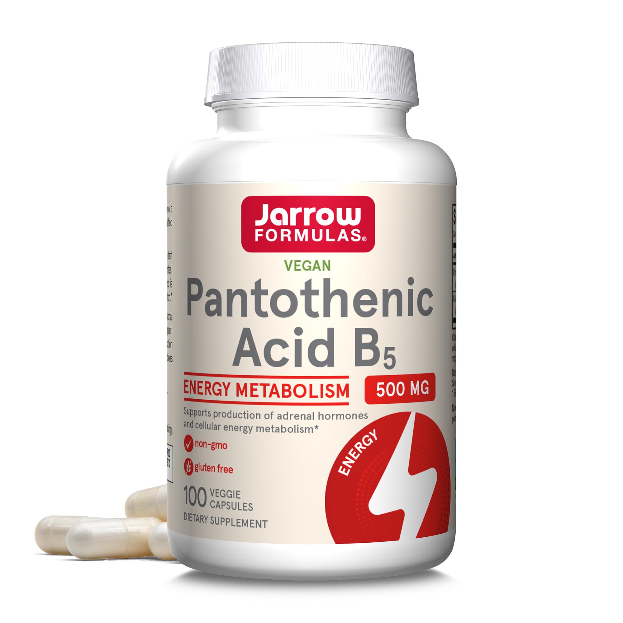 Jarrow Formulas Pantothenic Acid B5 500mg front view of the bottle
