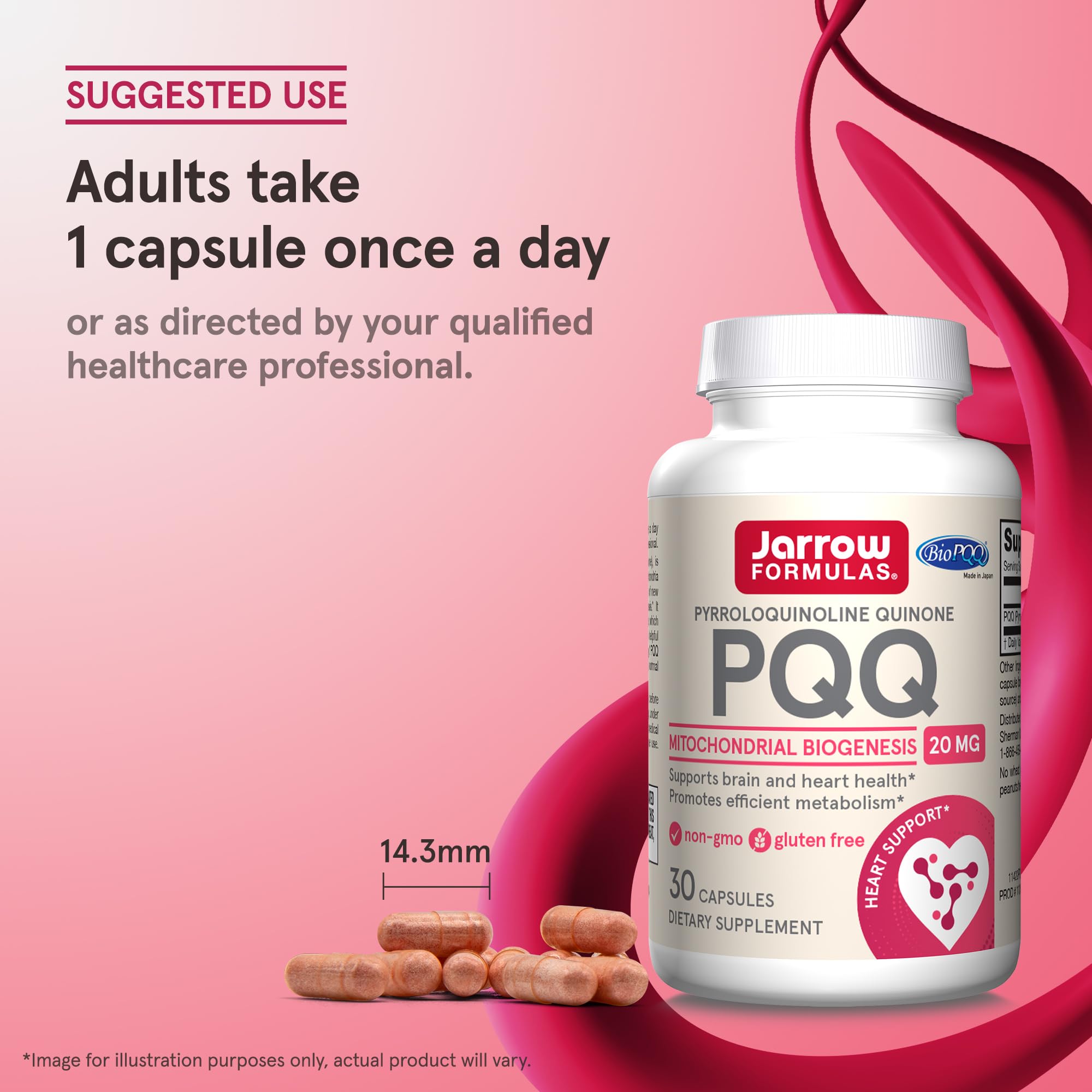Jarrow Formulas PQQ Supplement capsules in a hand