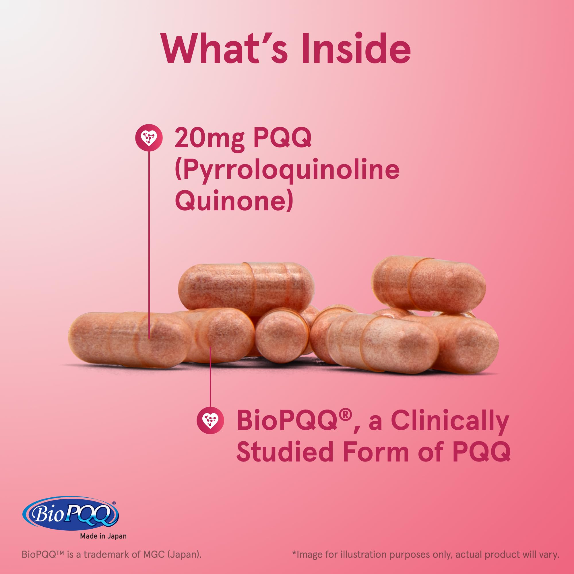 Jarrow Formulas PQQ Supplement capsules on a wooden surface
