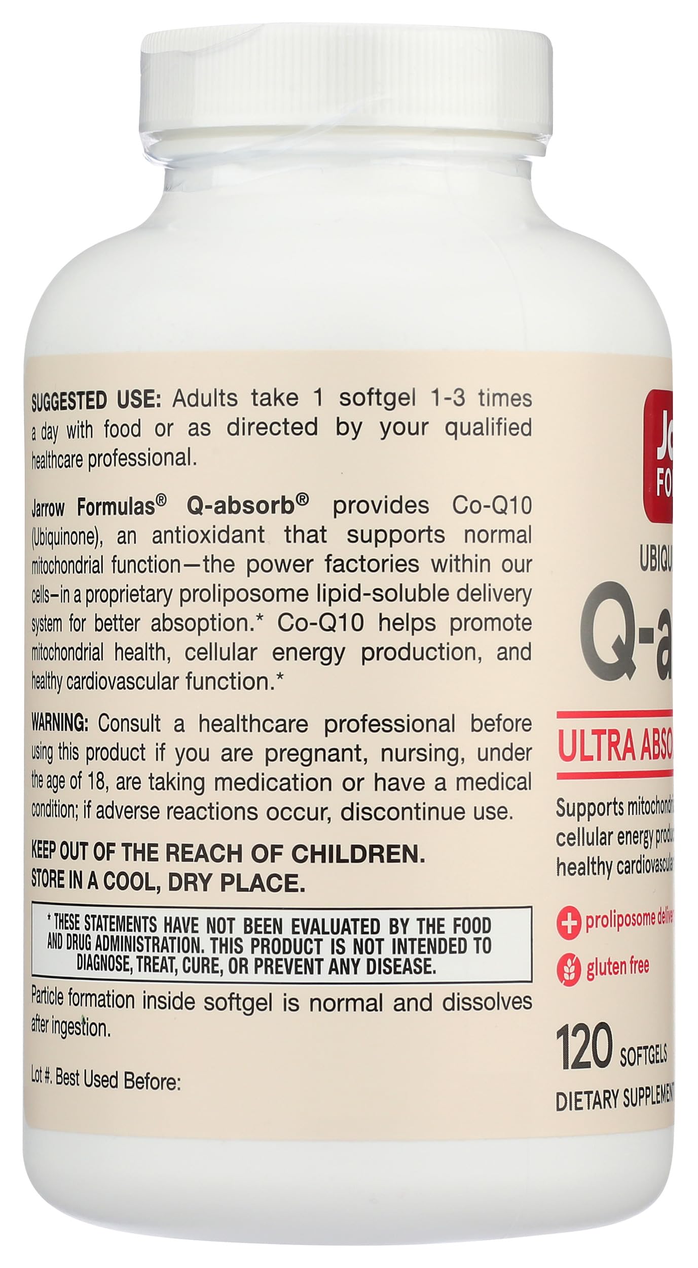 Jarrow Formulas Q-absorb Co-Q10 400mg supplement packaging