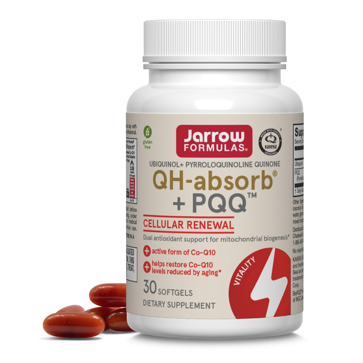 Jarrow Formulas QH-absorb + PQQ Softgels front view