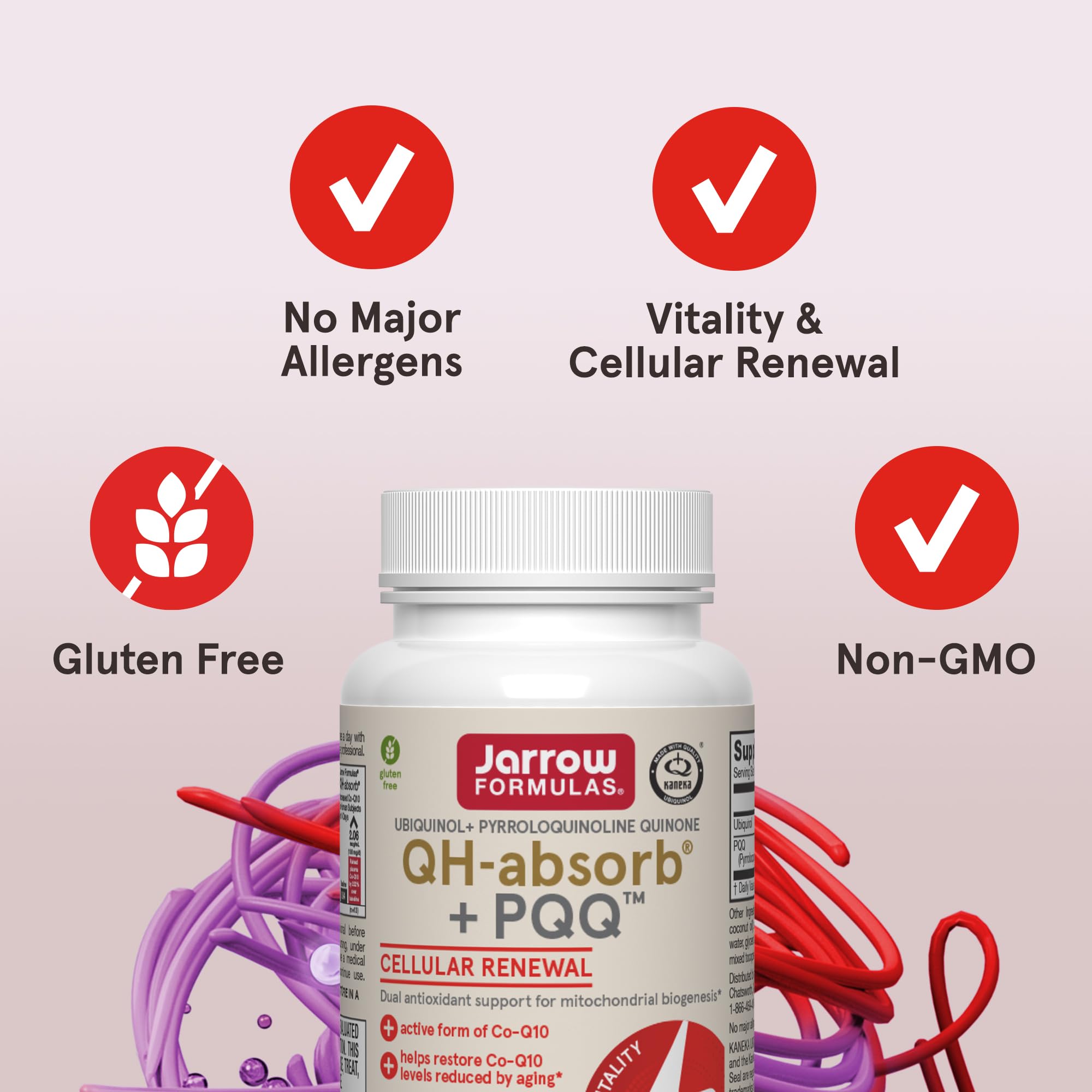 Jarrow Formulas QH-absorb + PQQ Softgels side view