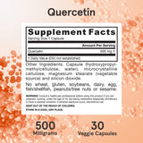 Jarrow Formulas Quercetin 500mg supplement ingredients