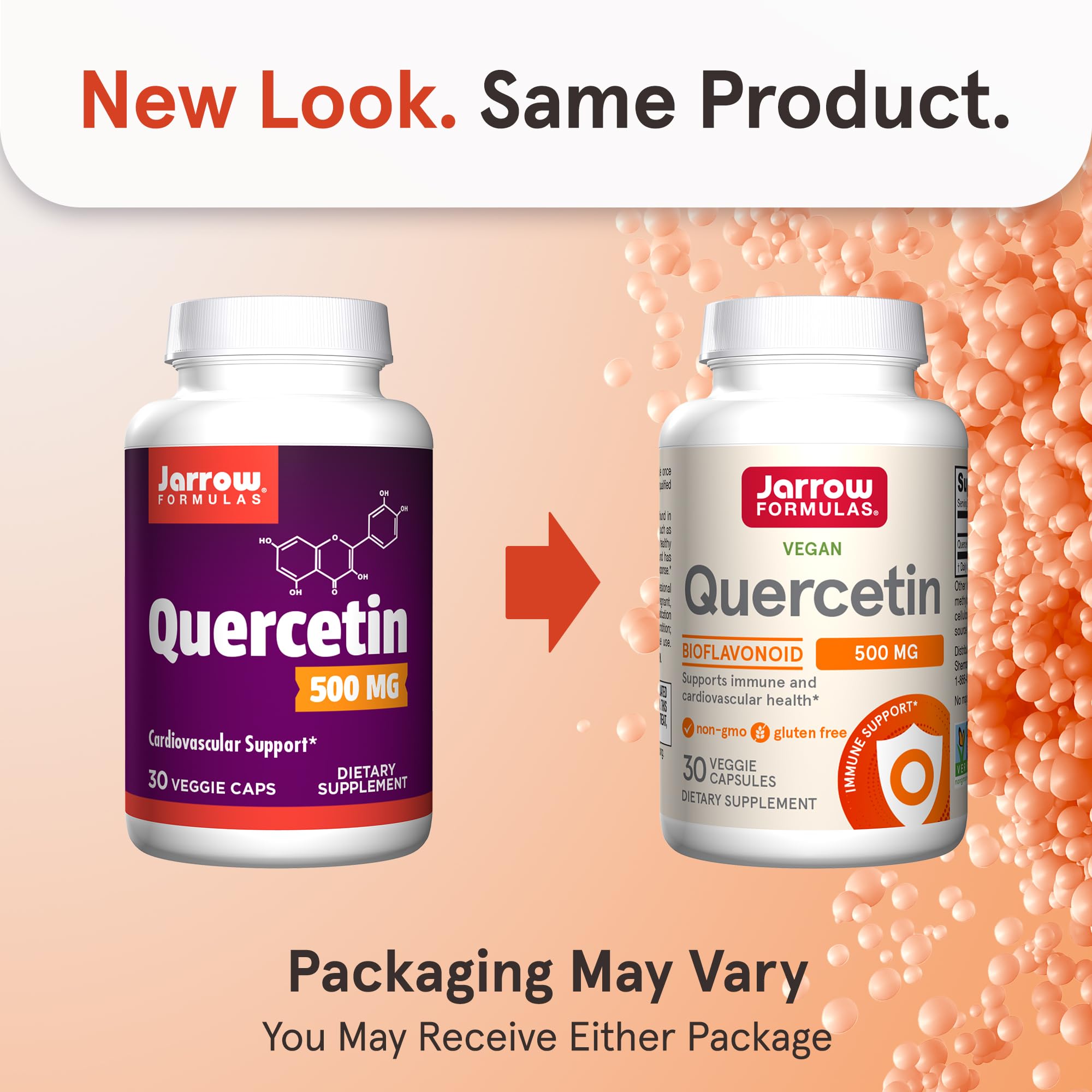 Jarrow Formulas Quercetin 500mg veggie capsules side view