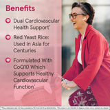 Jarrow Formulas Red Yeast Rice & CoQ10 Supplement capsules in a glass