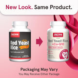 Jarrow Formulas Red Yeast Rice & CoQ10 Supplement side view with capsules