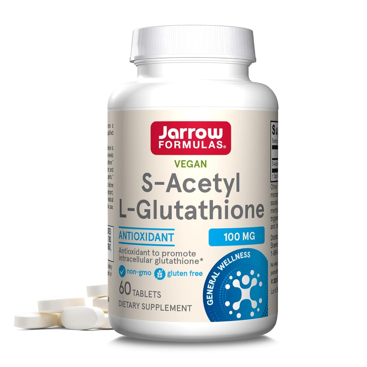 Jarrow Formulas S-Acetyl L-Glutathione 100mg capsules front view