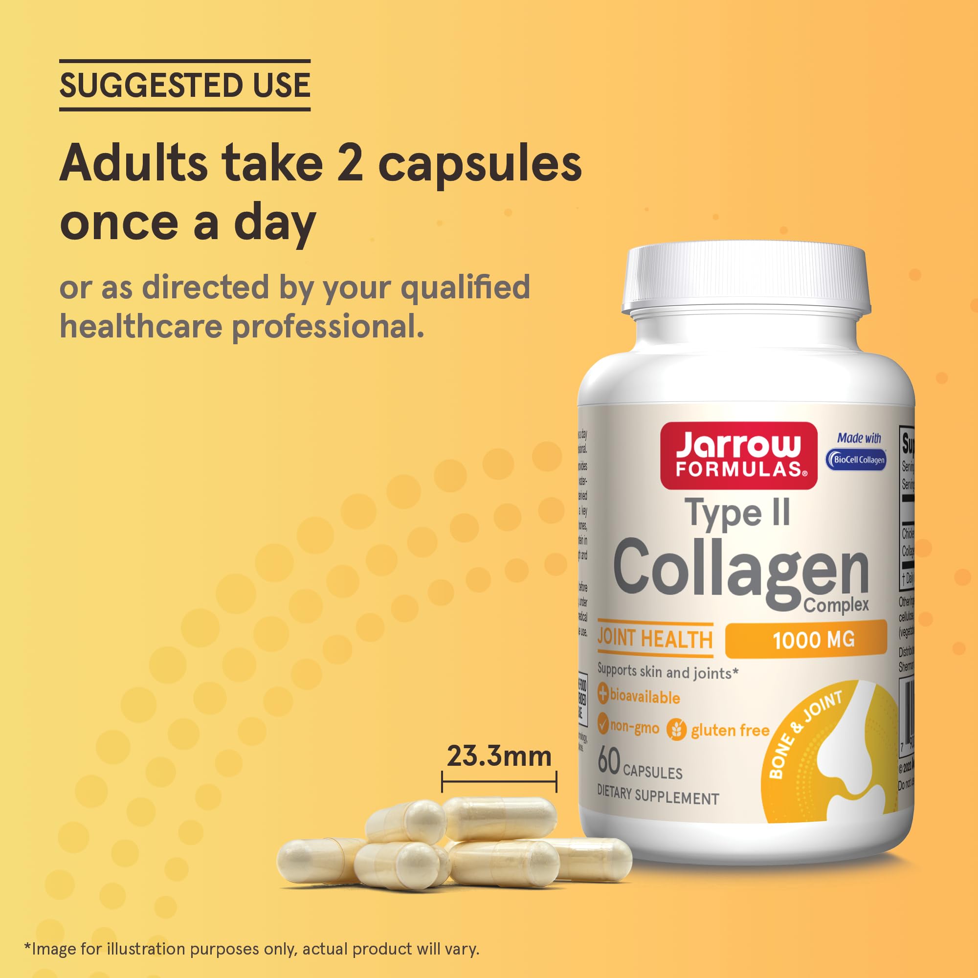 Jarrow Formulas Type II Collagen Complex 60g on a wooden table
