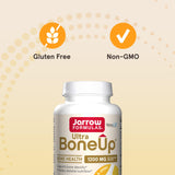 Jarrow Formulas Ultra BoneUp Calcium Supplement capsules on a table