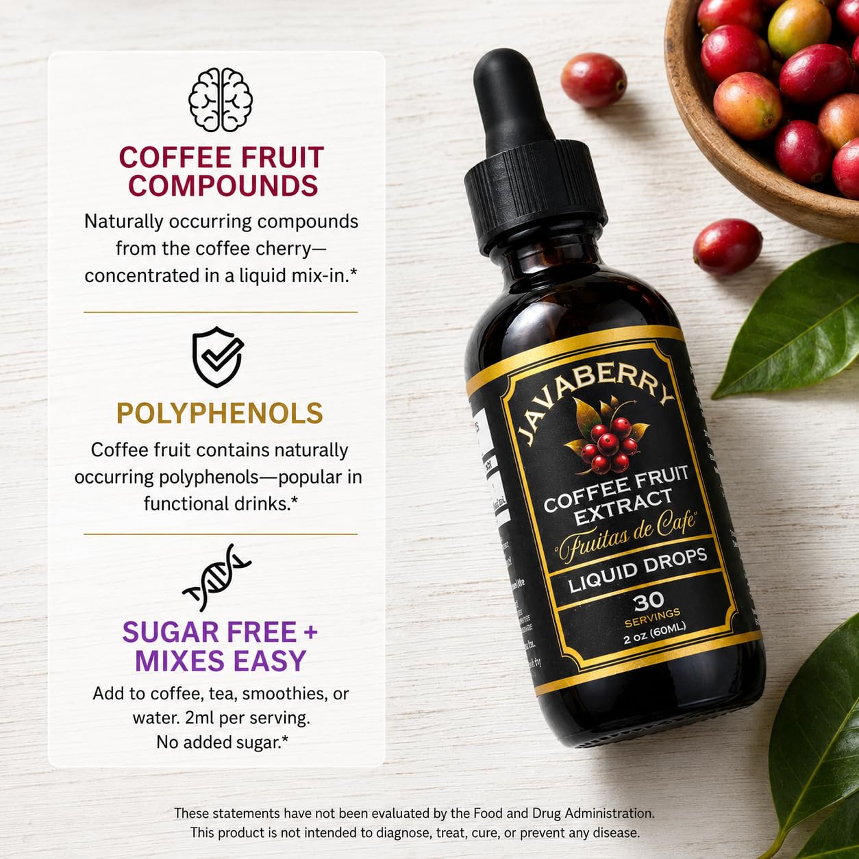 Javaberry Coffee Fruit Liquid Concentrate 60ml side view