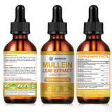 Javeriah Mullein Liquid Drops displayed with fresh herbs