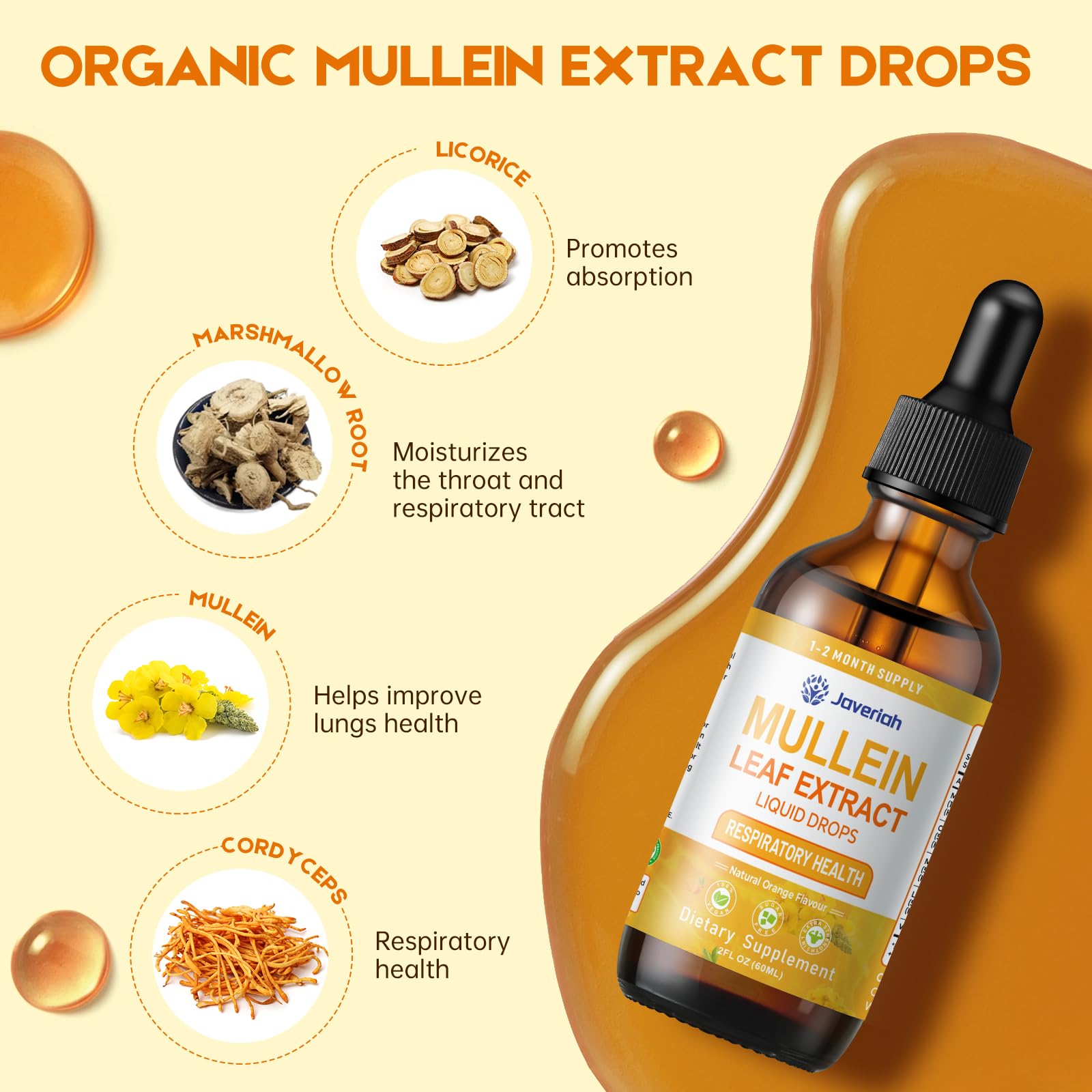 Javeriah Mullein Liquid Drops lifestyle scene with beverage