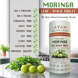 JAYAM Organic Moringa Leaf and Amla supplement back view