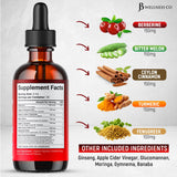 JB Wellness Co Berberine with Ceylon Cinnamon Drops bottle side view