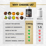 JB Wellness Co Black Seed Oil Sea Moss Capsules on a wooden table