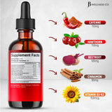 JB Wellness Co Cayenne Pepper Liquid Drop Supplement bottle with label