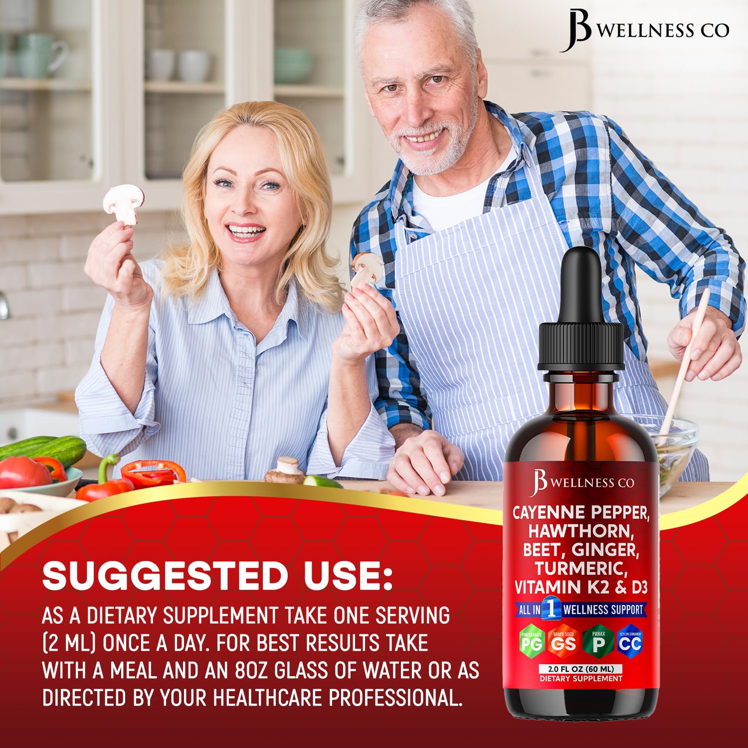 JB Wellness Co Cayenne Pepper Liquid Drop Supplement packaging