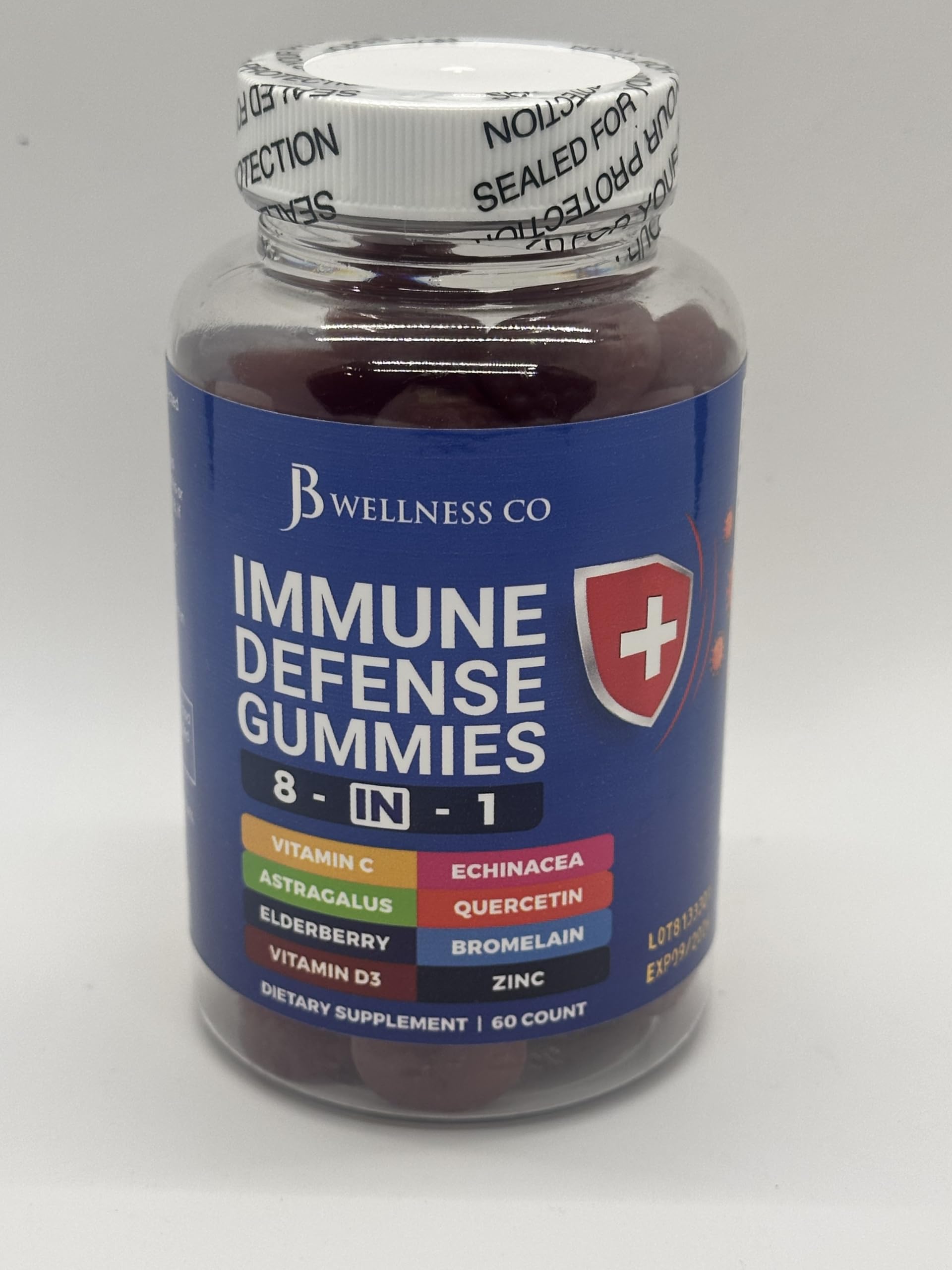 JB Wellness Co daily wellness Defense Capsules 100mg bottle with cap