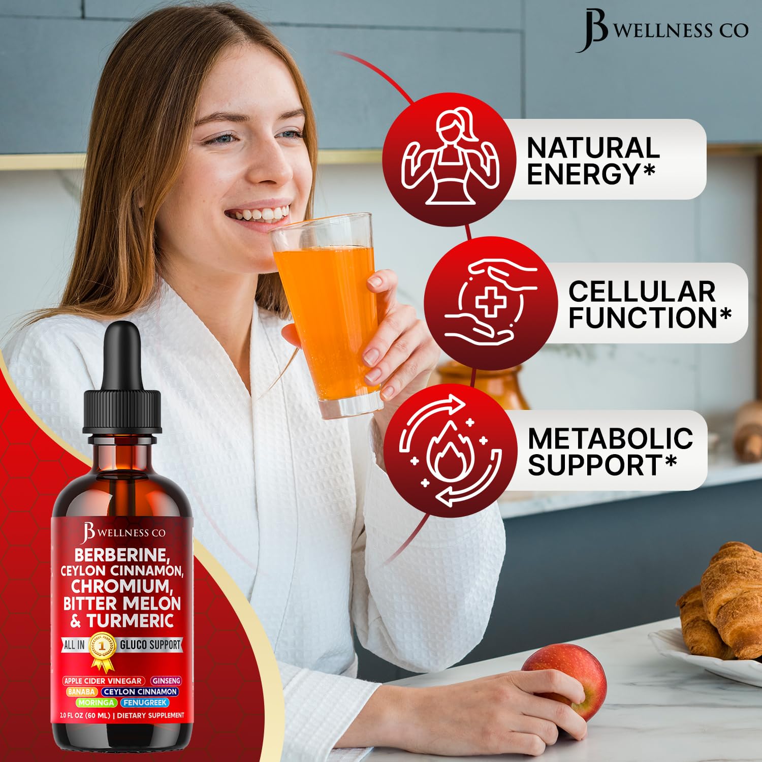 JB Wellness Co Gymnema Sylvestre Drops with measuring dropper