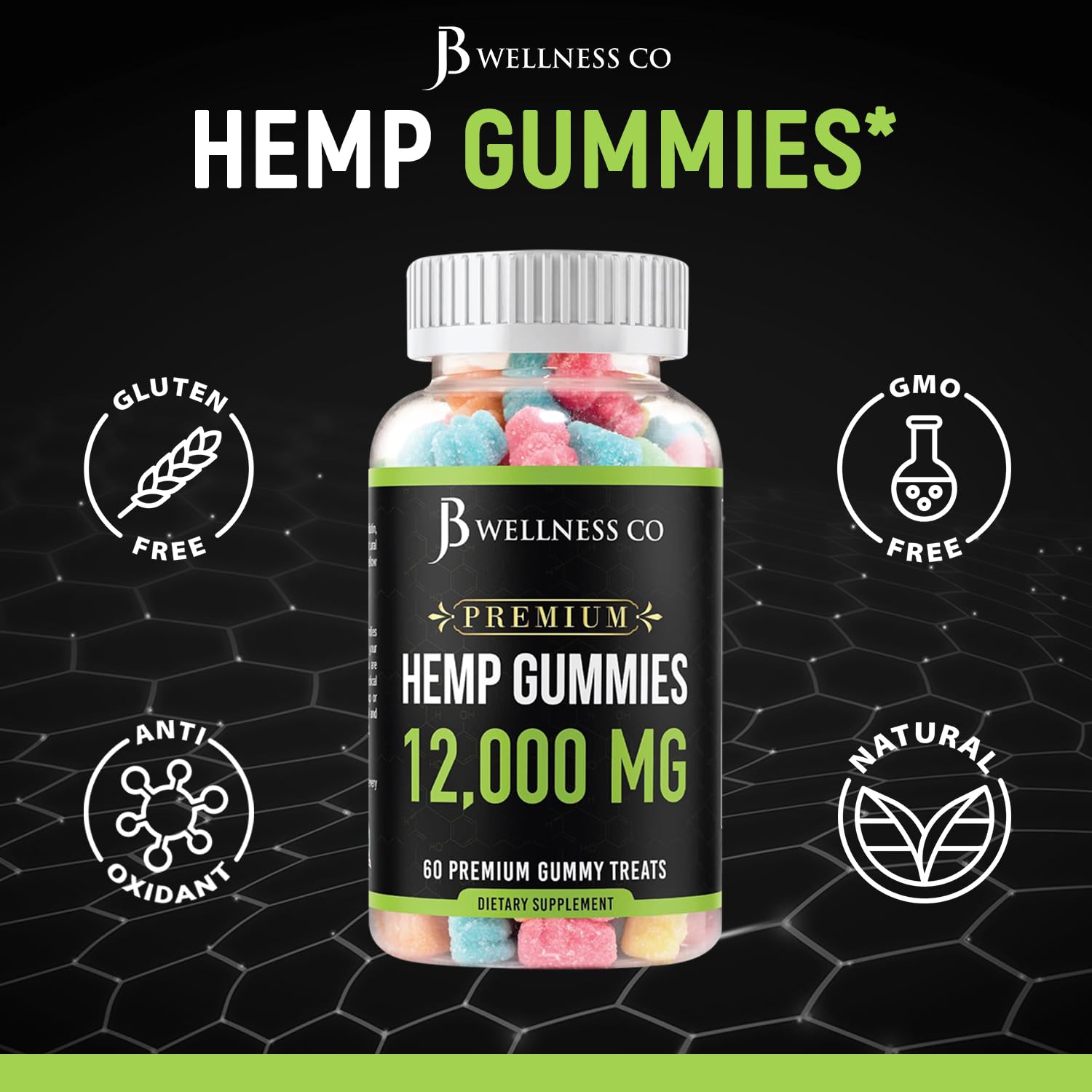 JB Wellness Co Hemp Gummies with fruits