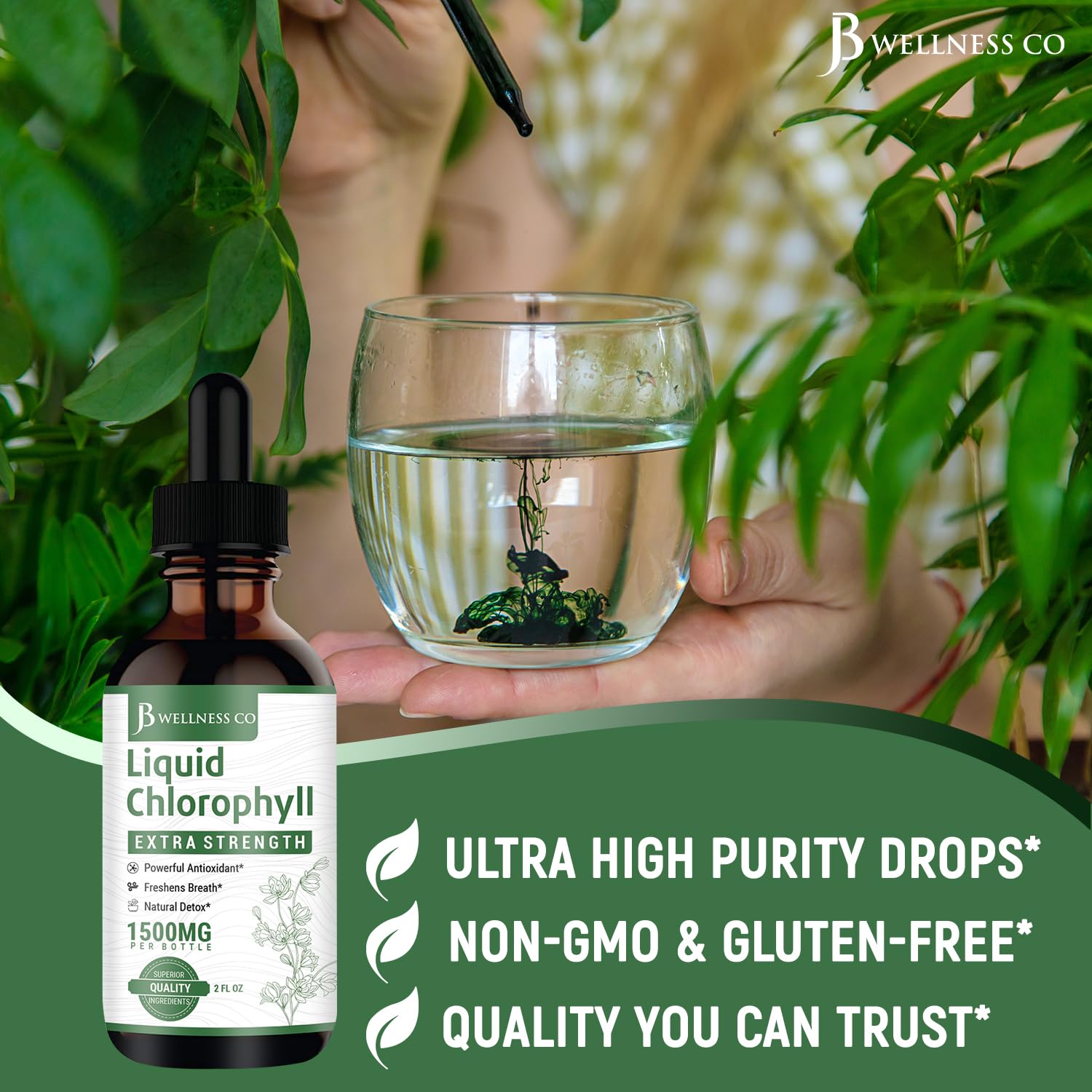 JB Wellness Co Liquid Chlorophyll Drops lifestyle scene
