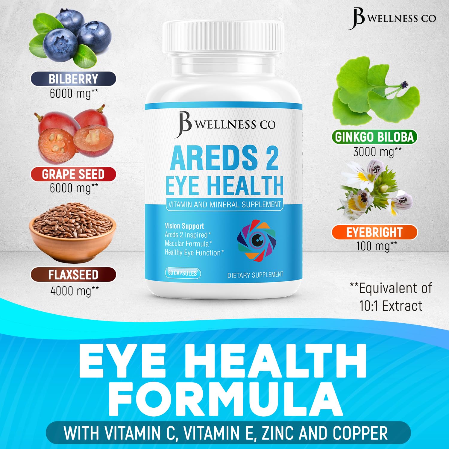 JB Wellness Co Lutein Eye Health Supplement packaging