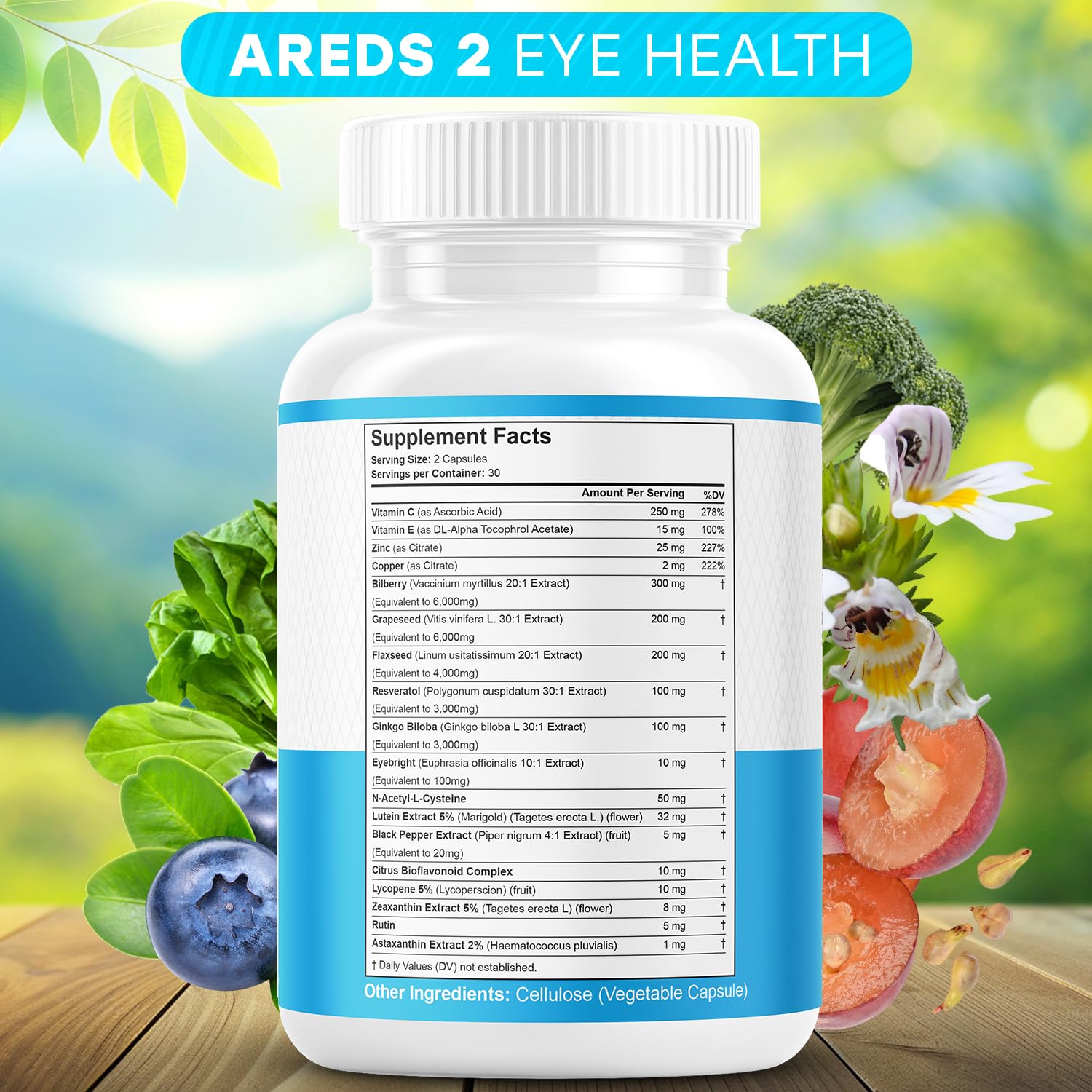 JB Wellness Co Lutein Eye Health Supplement side view