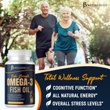 JB Wellness Co Omega 3 Fish Oil bottle side view