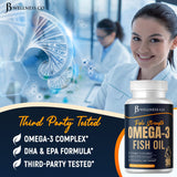 JB Wellness Co Omega 3 Fish Oil bottle with softgels