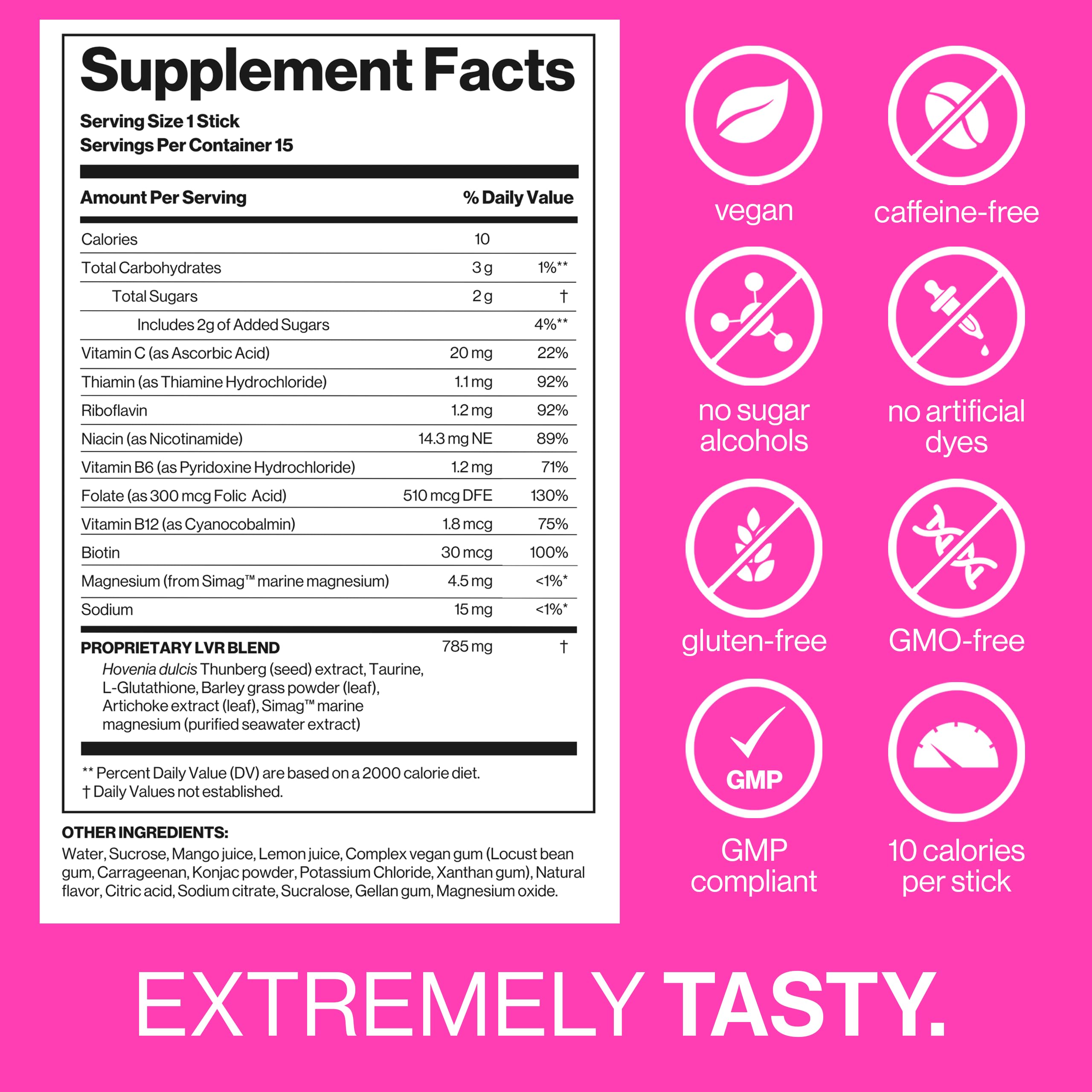 Jelly IV Jelly Stick nutritional information on packaging