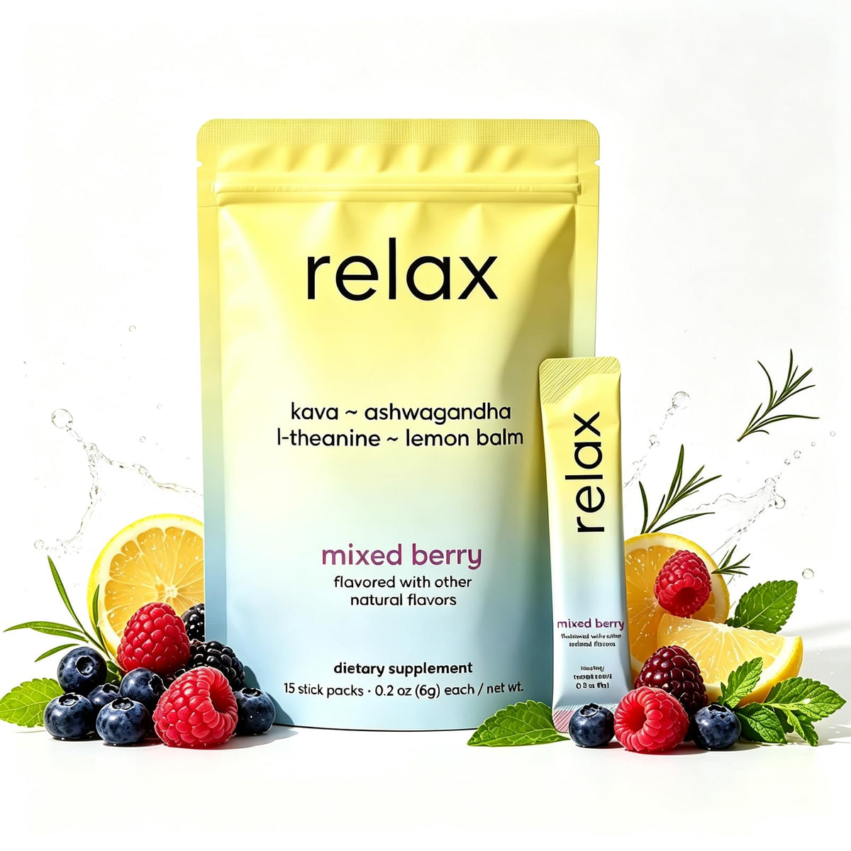 Jelly Tide Calming Drink Mix Pineapple & Mixed Berry front view