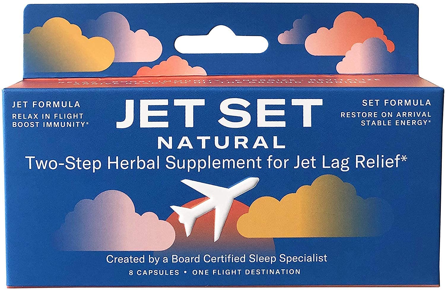 Jet Set Natural Jet Lag Remedy packaging front view