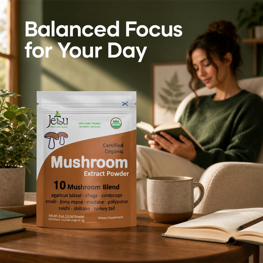 Jetsu Mushroom Supplement 10 Blend Organic Extracts packaging