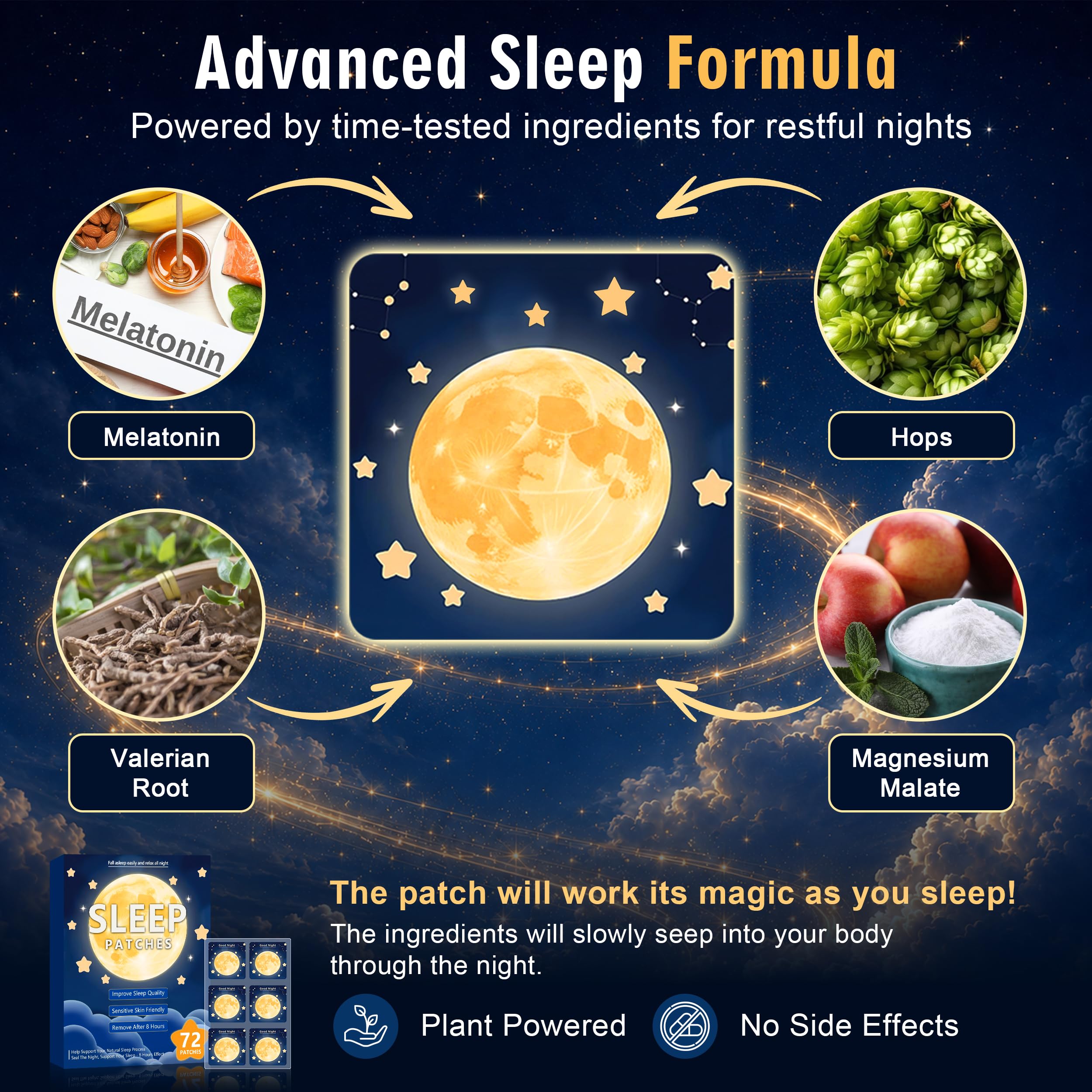Jevfiky Sleep Patches 72 Count box dimensions
