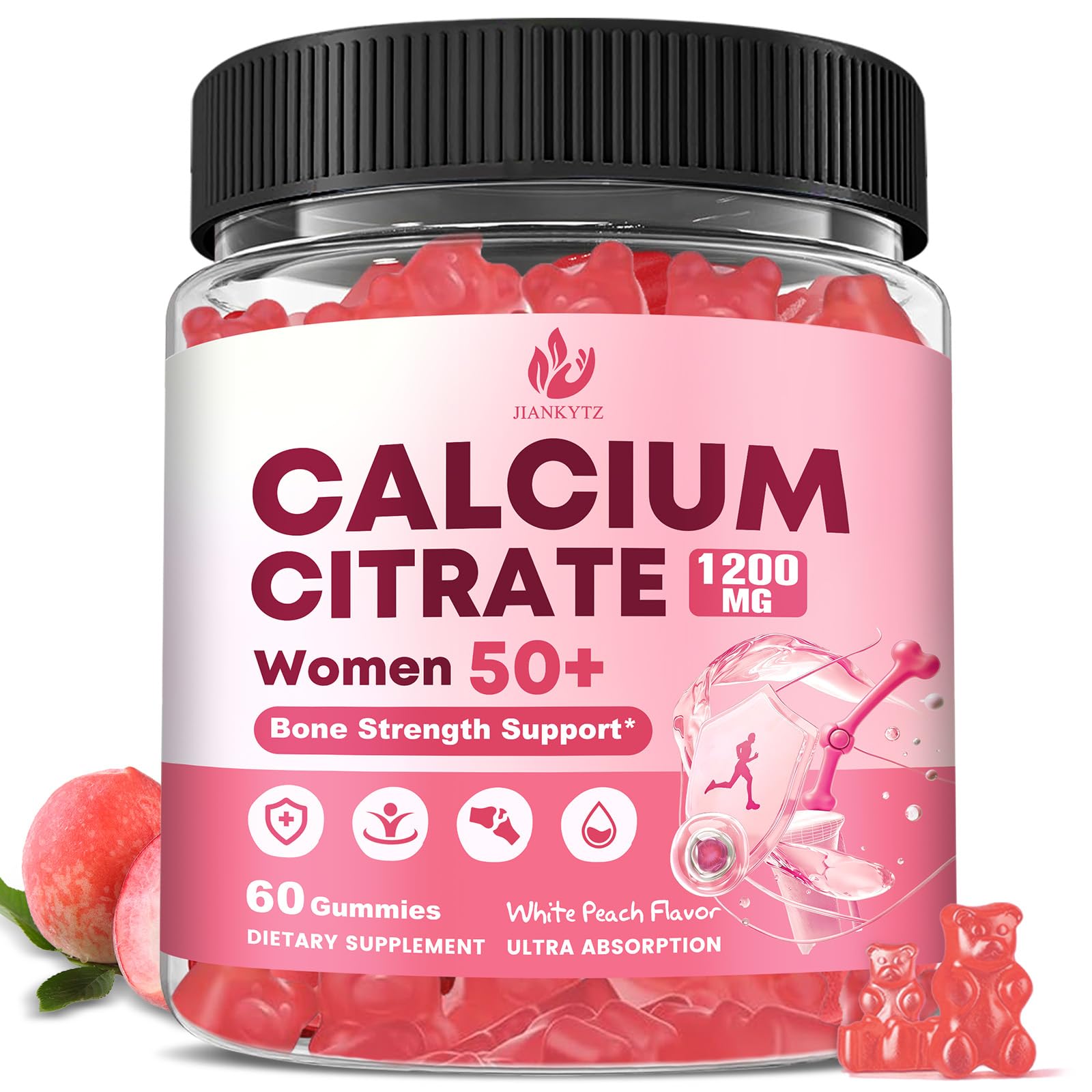 JIANKYTZ Calcium Citrate Gummies front view with packaging