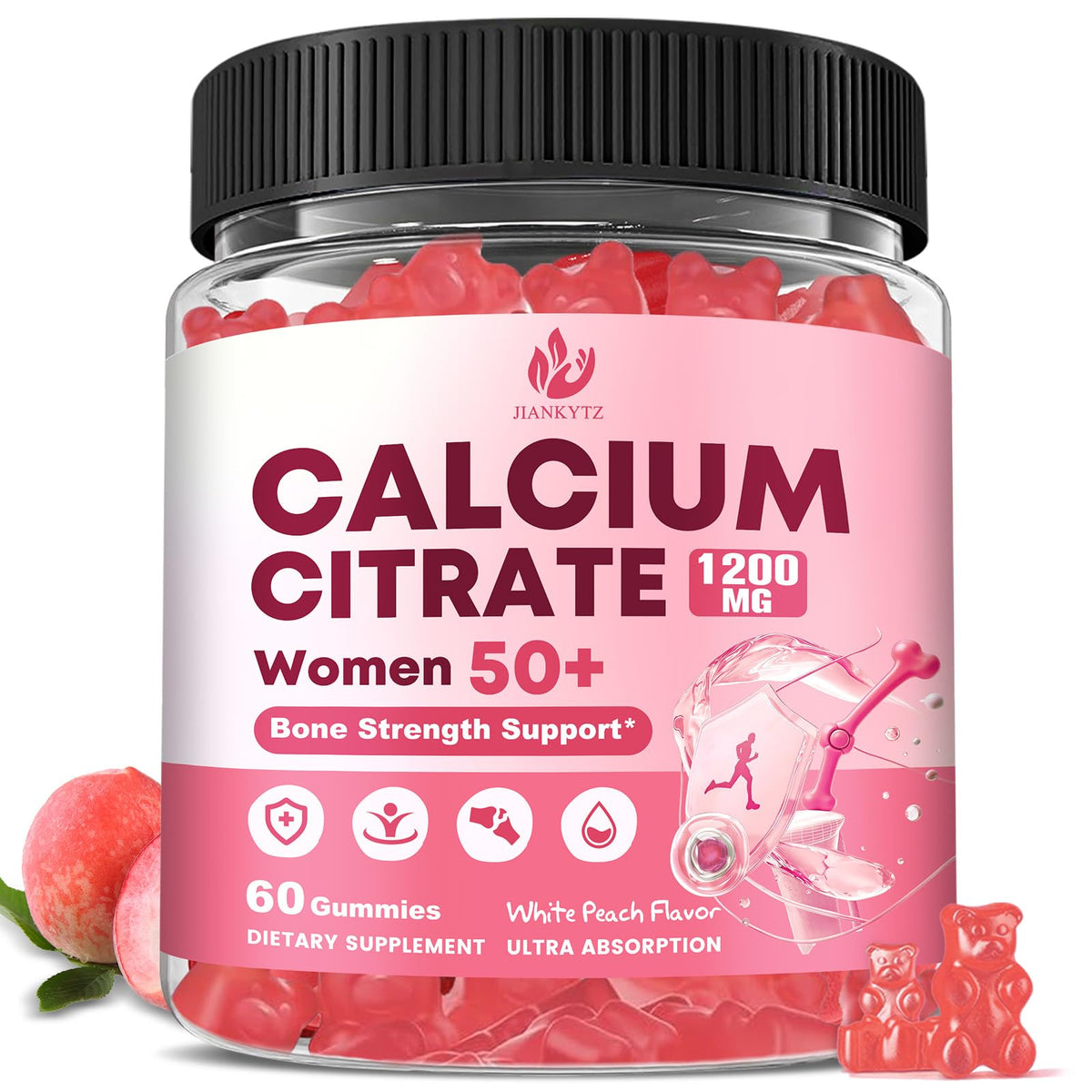 JIANKYTZ Calcium Citrate Gummies front view with packaging