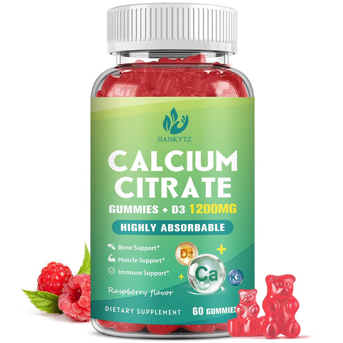 JIANKYTZ Calcium Citrate Gummies front view with packaging