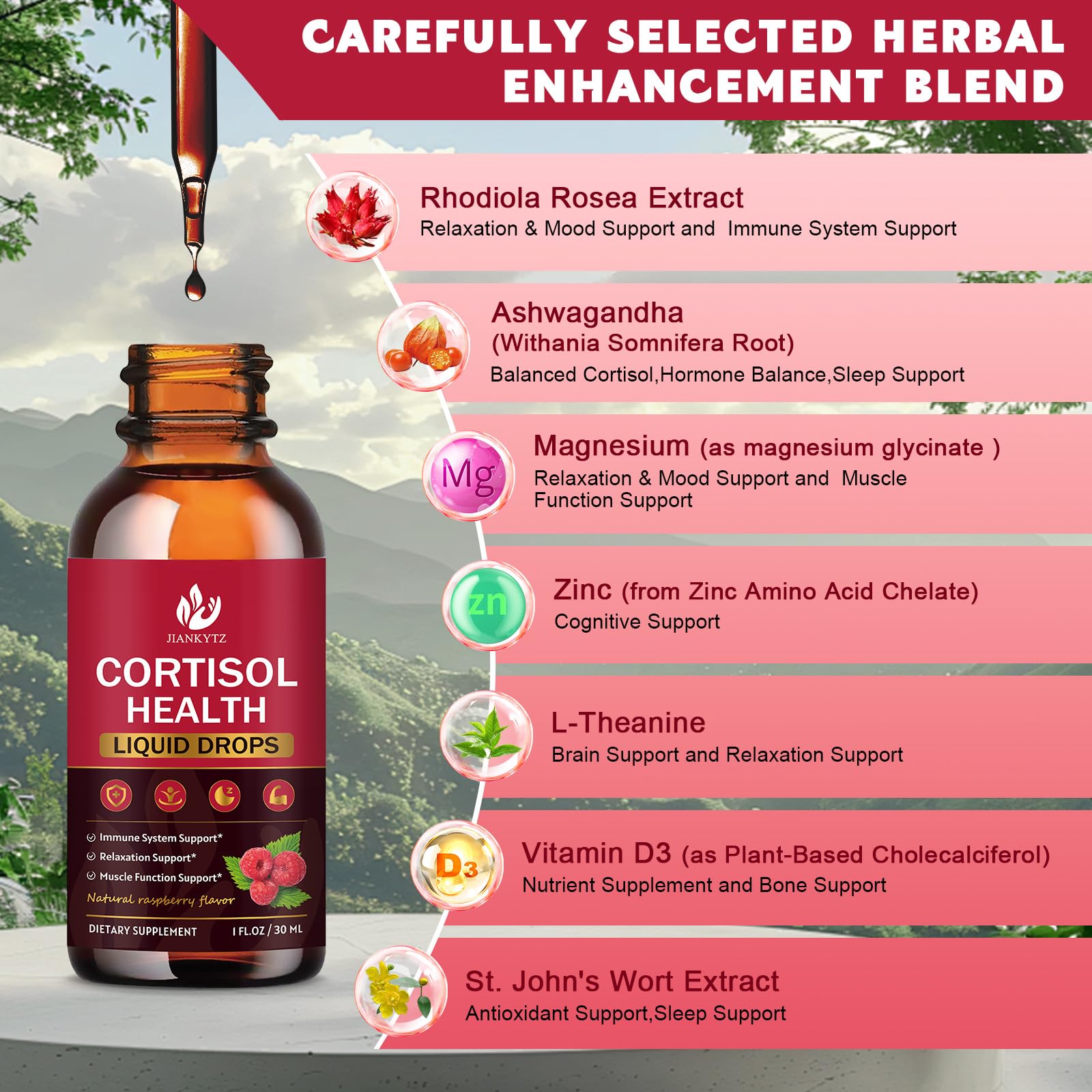 JIANKYTZ Cortisol Liquid Drops packaging side view