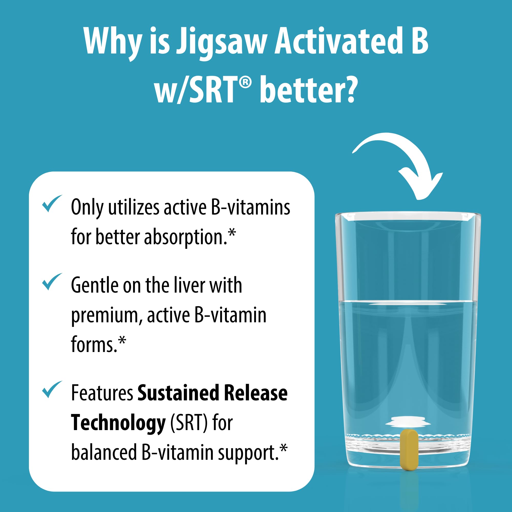 Jigsaw Health Activated B w/SRT B-Complex Supplement ingredients list