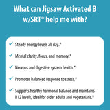 Jigsaw Health Activated B w/SRT B-Complex Supplement on a wooden table