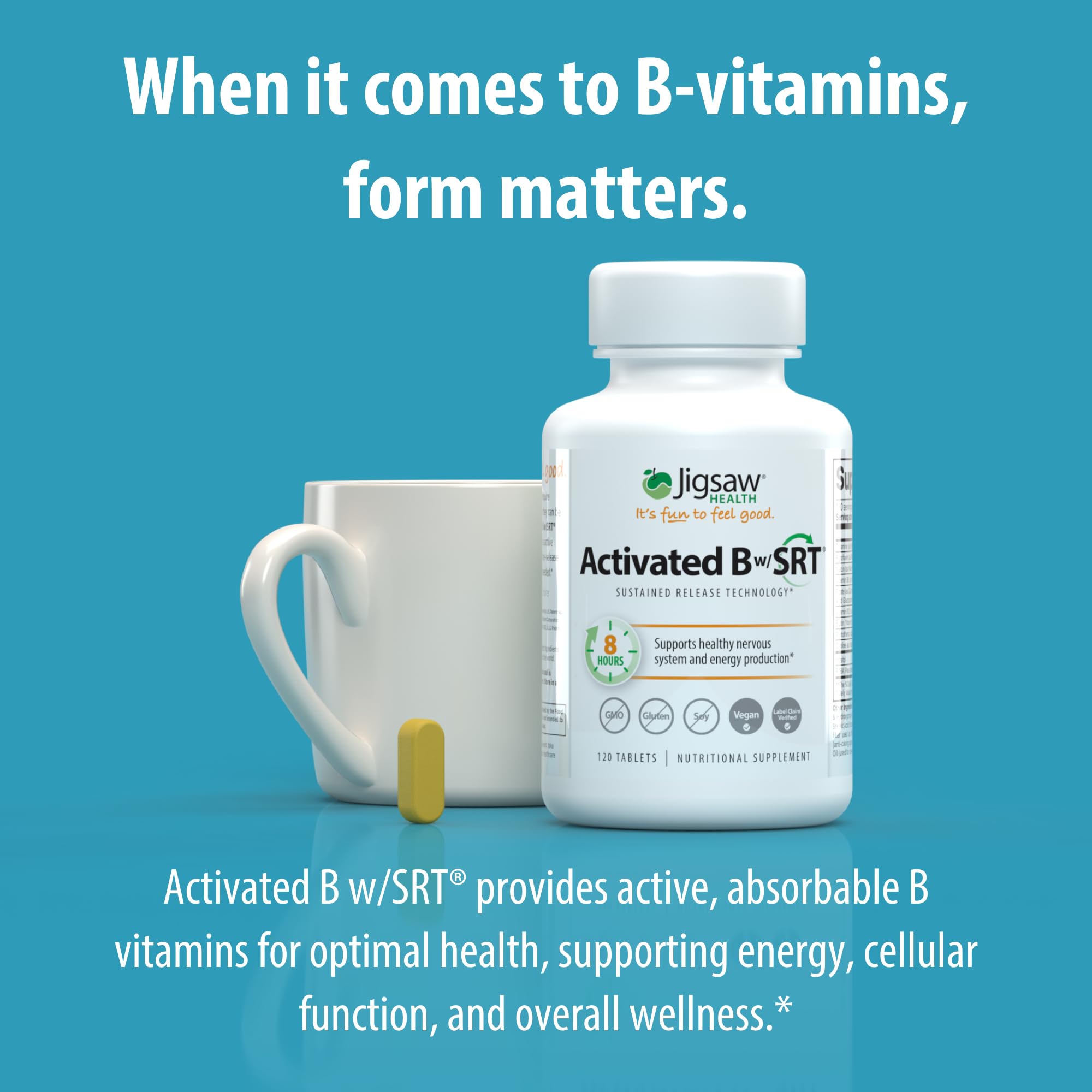 Jigsaw Health Activated B w/SRT B-Complex Supplement packaging