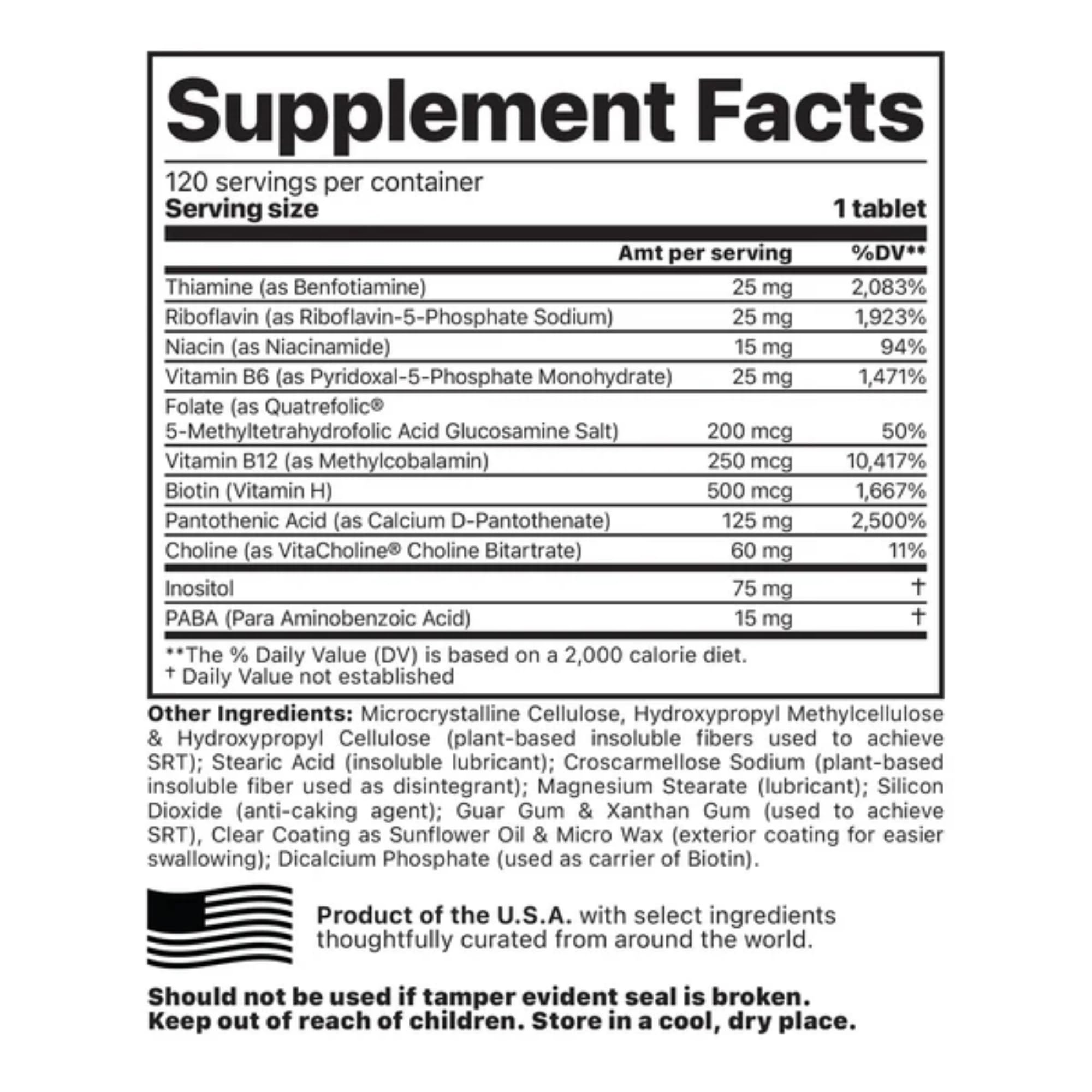 Jigsaw Health Activated B w/SRT B-Complex Supplement side view