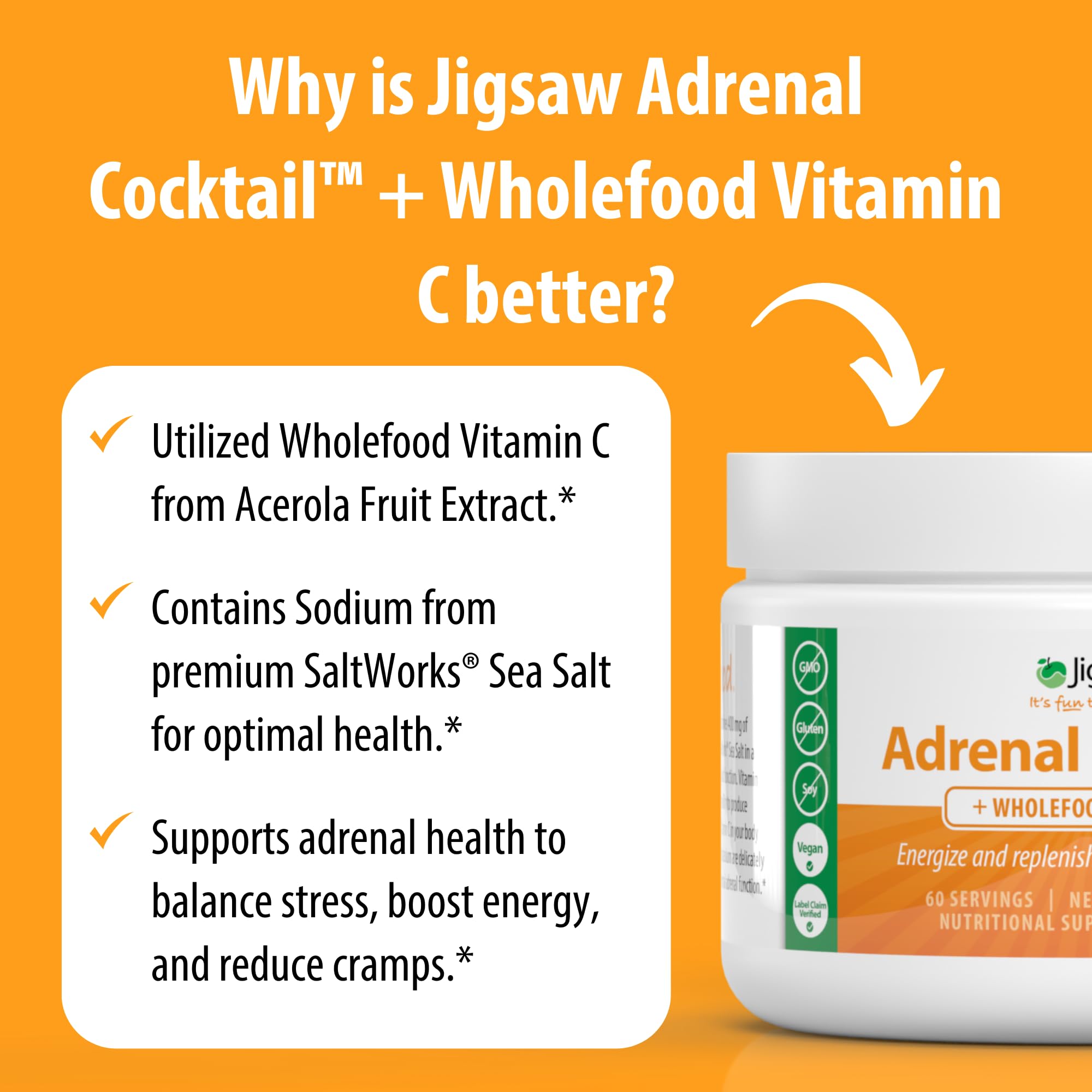 Jigsaw Health Adrenal Cocktail 240g nutritional information