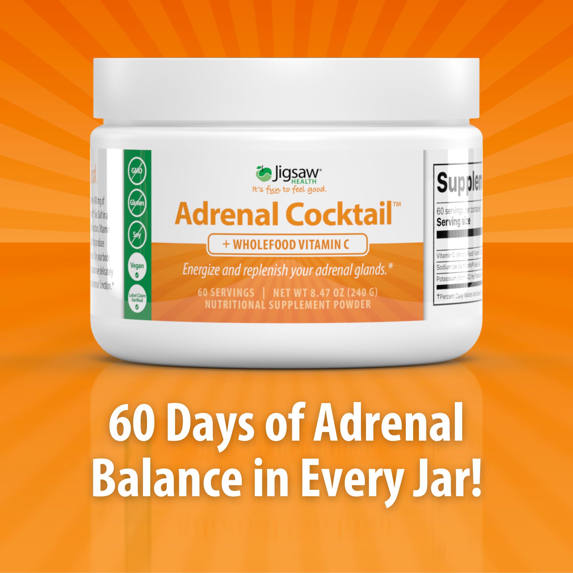 Jigsaw Health Adrenal Cocktail 240g side view