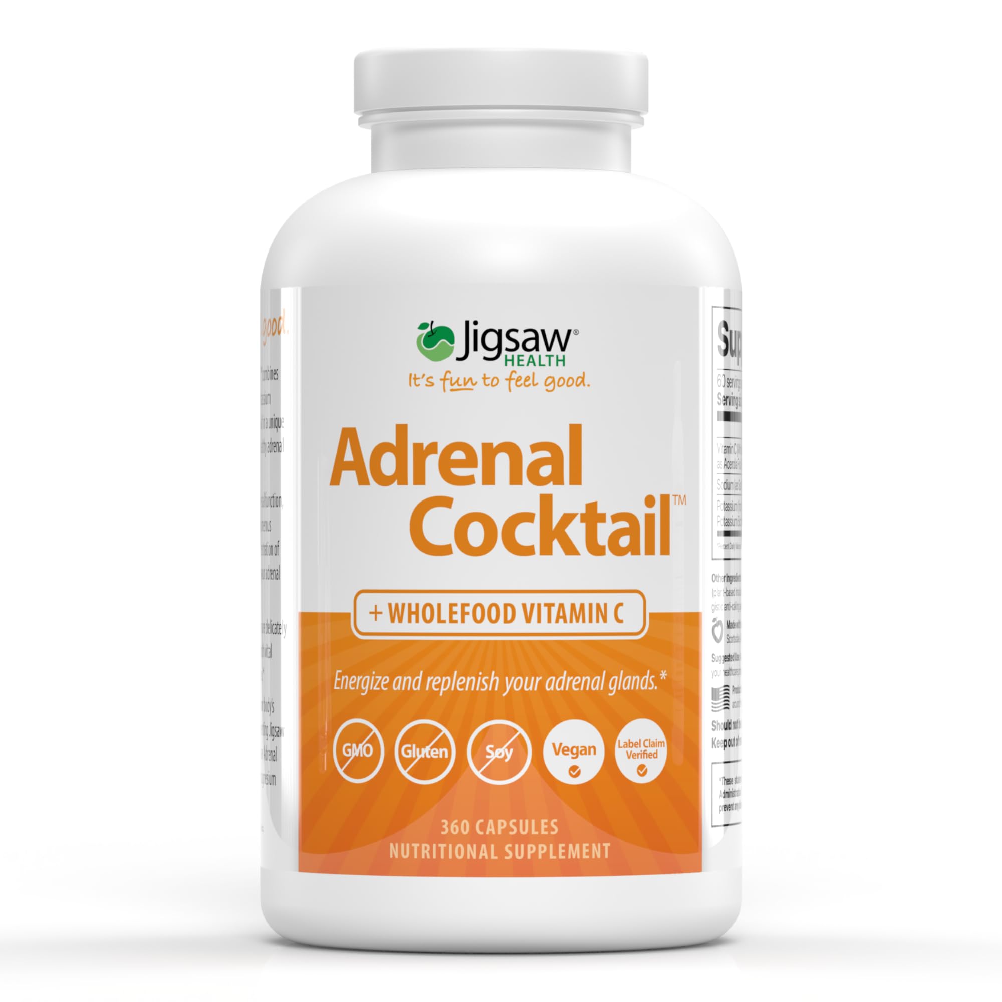 Jigsaw Health Adrenal Cocktail 390g front view with packaging