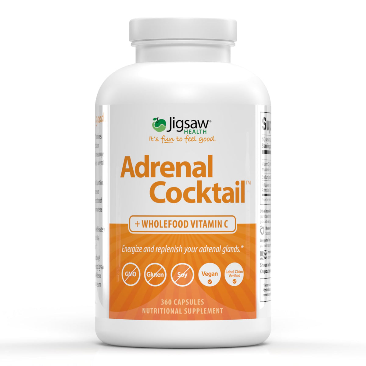 Jigsaw Health Adrenal Cocktail 390g front view with packaging