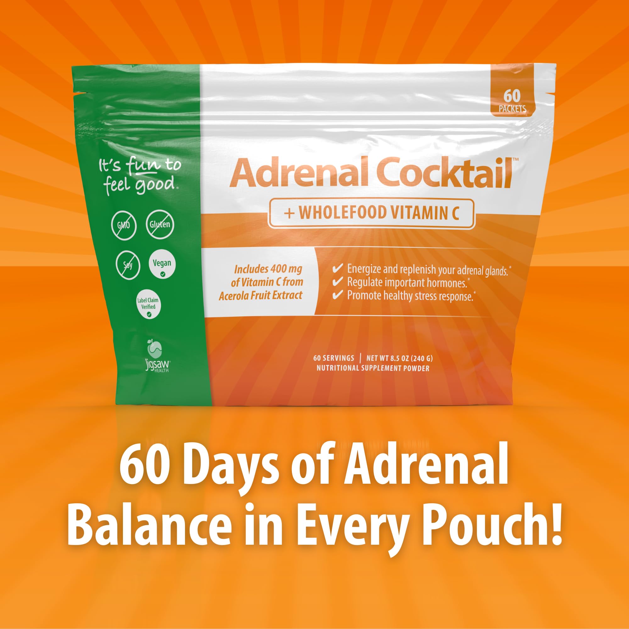 Jigsaw Health Adrenal Cocktail showing serving size information